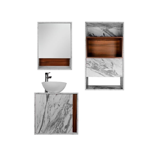 Combo Gabinete Para Baño MONTREAL Con Sobre WC Y Botiquín.