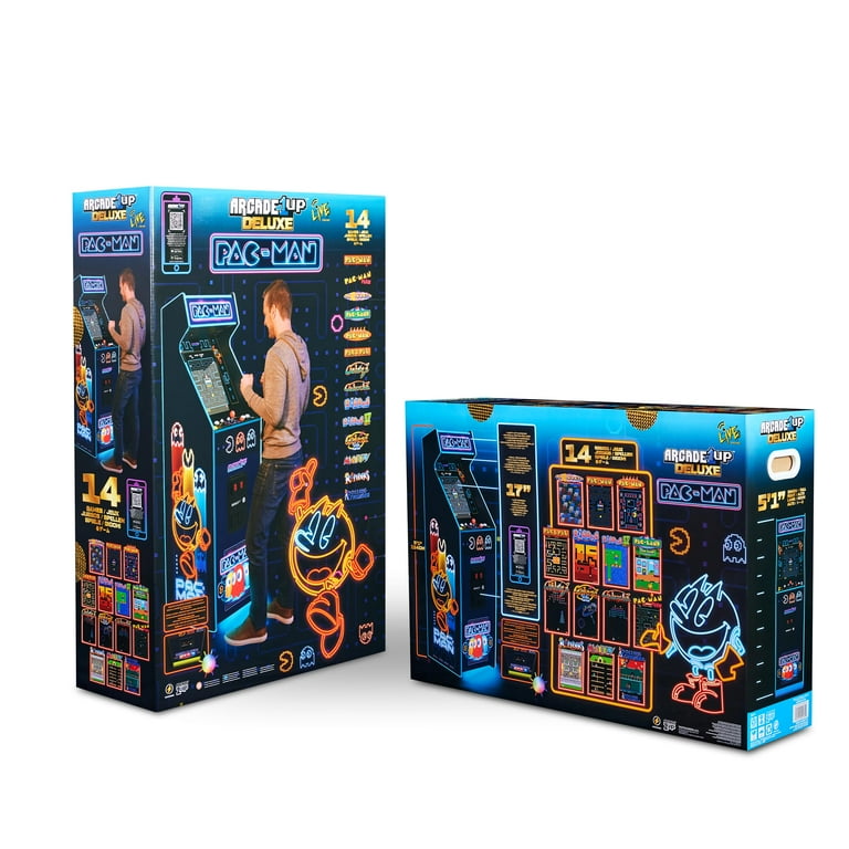 Arcade1Up PAC-MAN Deluxe Arcade Machine, Neon Edition, 17-Inch
