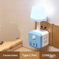 thumbnail image 4 of Multifunctional LED Desk Lamp with Power Strip – Wall Plug Night Light with USB A USB C Outlets – Touch Control Dorm Room Office Bedside Lamp, 4 of 8