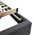 thumbnail image 5 of Queen-Size Upholstered Platform Bed Frame with a Modern Button-Tufted Linen Fabric Headboard,USB Ports,Convenient Charging Station,two side-mounted pockets,not require a box spring, Dark Grey, 5 of 11