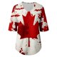 thumbnail image 5 of Tops de tallas grandes para el Día de Canadá: cuello redondo, diseño texturizado, estilo informal de verano, combinación con vaqueros, lavables a máquina., 5 of 5