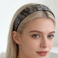 thumbnail image 5 of UNLLLL Vintage Tortoiseshell Acetate Headband, Wide Hairband for Women, Classic Elegant Hair Accessory, Non Slip Flexible Resin Material, for Daily Wear and Styling (Black), 5 of 7