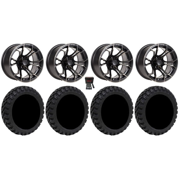 GTW Spyder 14" Golf Cart Wheels Bronze 23" Nomad Tires Yamaha