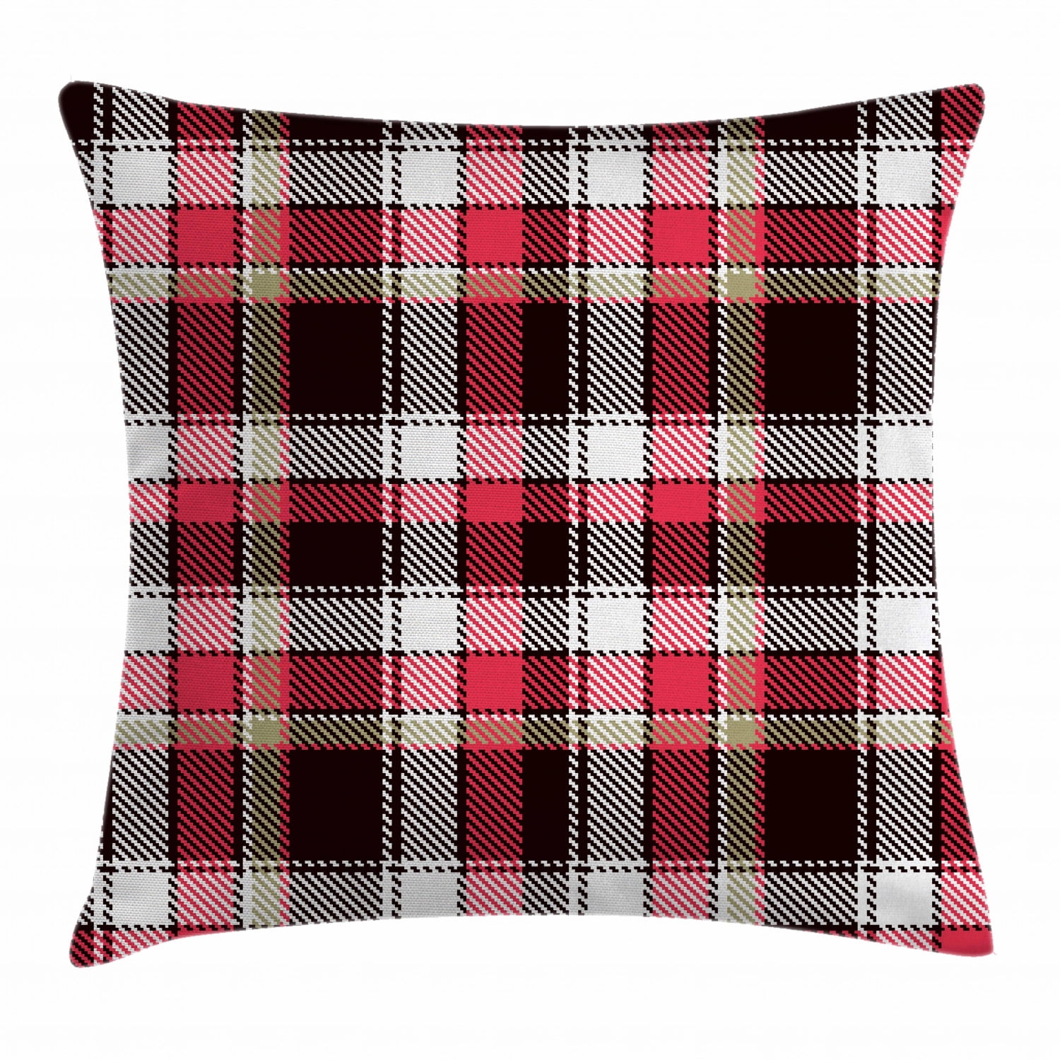 Checkered Throw Pillow Cushion Cover, Pattern with Squares Mosaic