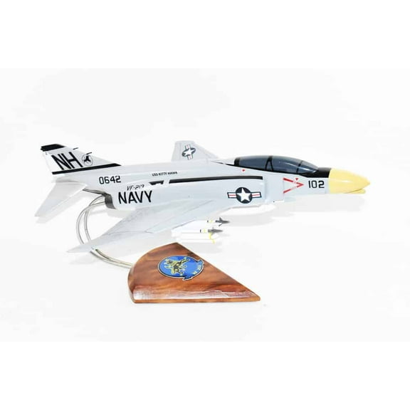 VF-213 Fighting Blacklions F-4b (1965) Model, 1/42 (18") Scale, Mahogany, Navy, Fighter