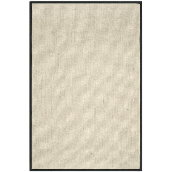SAFAVIEH Natural Fiber Kentigern Border Seagrass Area Rug, Marble/Black, 6' x 9'