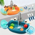 thumbnail image 4 of Casa de juegos Simulación de dibujos animados Cocina Lavavajillas Mesa Grifo eléctrico Ciclo de agua Interacción entre padres e hijos Juguetes para niños, 4 of 5