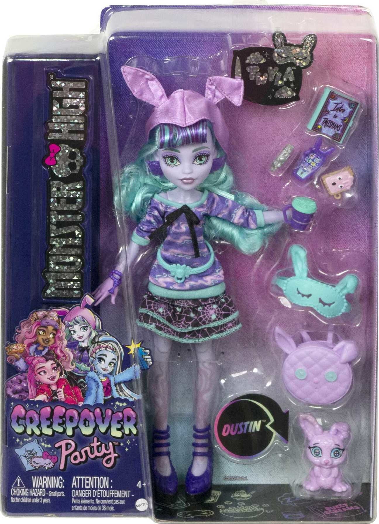 Monster High Creepover Party Twyla Fashion Doll with Pet Dust Bunny "Dustin" & Accessories
