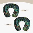 thumbnail image 3 of Easygdp Mystical Black Cat Fireflies Travel Pillow Memory Foam, Head Neck Support Airplane Pillow for Traveling, Car, Home, Travel Neck Flight Pillow, 3 of 8