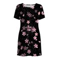 thumbnail image 5 of Lolmot Floral Dress for Women Summer Dresses Beach Casual Shirt Dress Plus Size Floral Short Sleeve O-Neck Loose Flowy Sundresses, 5 of 5