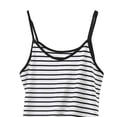 thumbnail image 5 of Mifsaly Striped Camisole Women Spaghetti Straps Summer Tops V-Neck Sleeveless Casual Cami Slim Fit Stretchy Lightweight Basic Tee Layering Going Out Shirt L, 5 of 5