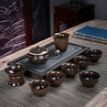 thumbnail image 4 of 1 juego de té chino de cerámica hecho a mano, tetera de kung fu china marrón, 4 of 9