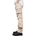 thumbnail image 2 of Men's Cargo Pants Cotton Straight Stretch Tactical Work Hiking Pants with Pockets Khakicolor, 2 of 10