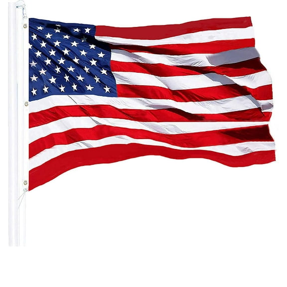 G128 - 5x8 feet American Flag | Heavy Duty Nylon - USA US Flag, Embroidered Stars, Sewn Stripes, Brass Grommets