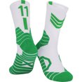 thumbnail image 1 of Professional Men's Basketball Socks Number Sports Socks Knee High Thickened Towel Bottom Cycling Running Fast-drying Breathable Adult Non-Slip Child Adult Socks for (39-44)Adult ( OW 11-White Green, 1 of 9