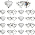 thumbnail image 1 of 20 colgantes de corazón para fotos, colgantes de memoria de corazón de 12,5 mm, colgantes de metal para collares con medallón de fotos., 1 of 6