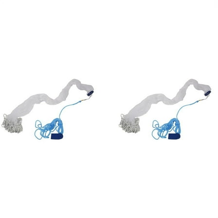 2pcs 8Ft 2.4M Fishing Net Bait Easy Throw Hand Cast 3/4 Inch Strong Nylon Mesh   Sinker