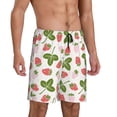thumbnail image 2 of Wukai Strawberry Floral Men’s Short Pajama Pants With Pockets Soft Sleep Pj Shorts for Men-3X-Large, 2 of 6