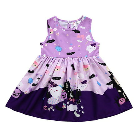 Canis Halloween Toddler Kids Baby Girls Cotton Party Prom Dress Sundress Clothes
