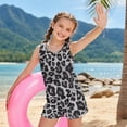 thumbnail image 4 of COEQINE Girls Swimsuit 2 Piece Tankini for Ages 6-7 with Removable Pads Summer Bathing Suits for Kids Comfort Crewneck Tank Top and Swim Shorts for Pool Beach, Gray Leopard Print, 4 of 8