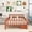 Walnut, variant on Twin Size Wood Platform Bed with Guardrails on Both Sides and Two Storage Drawers ,Pink
