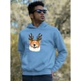 thumbnail image 2 of Jolly Corgi Reindeer Antlers Hoodie Men -Image by Shutterstock, Male XX-Large, 2 of 4