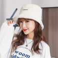 thumbnail image 4 of CoCopeaunts Autumn Winter Lamb Wool Women Bucket Hat Solid Color Fishermans Hats for Ladies Keep Warm Casual Cap Female Flat Top Hat, 4 of 6