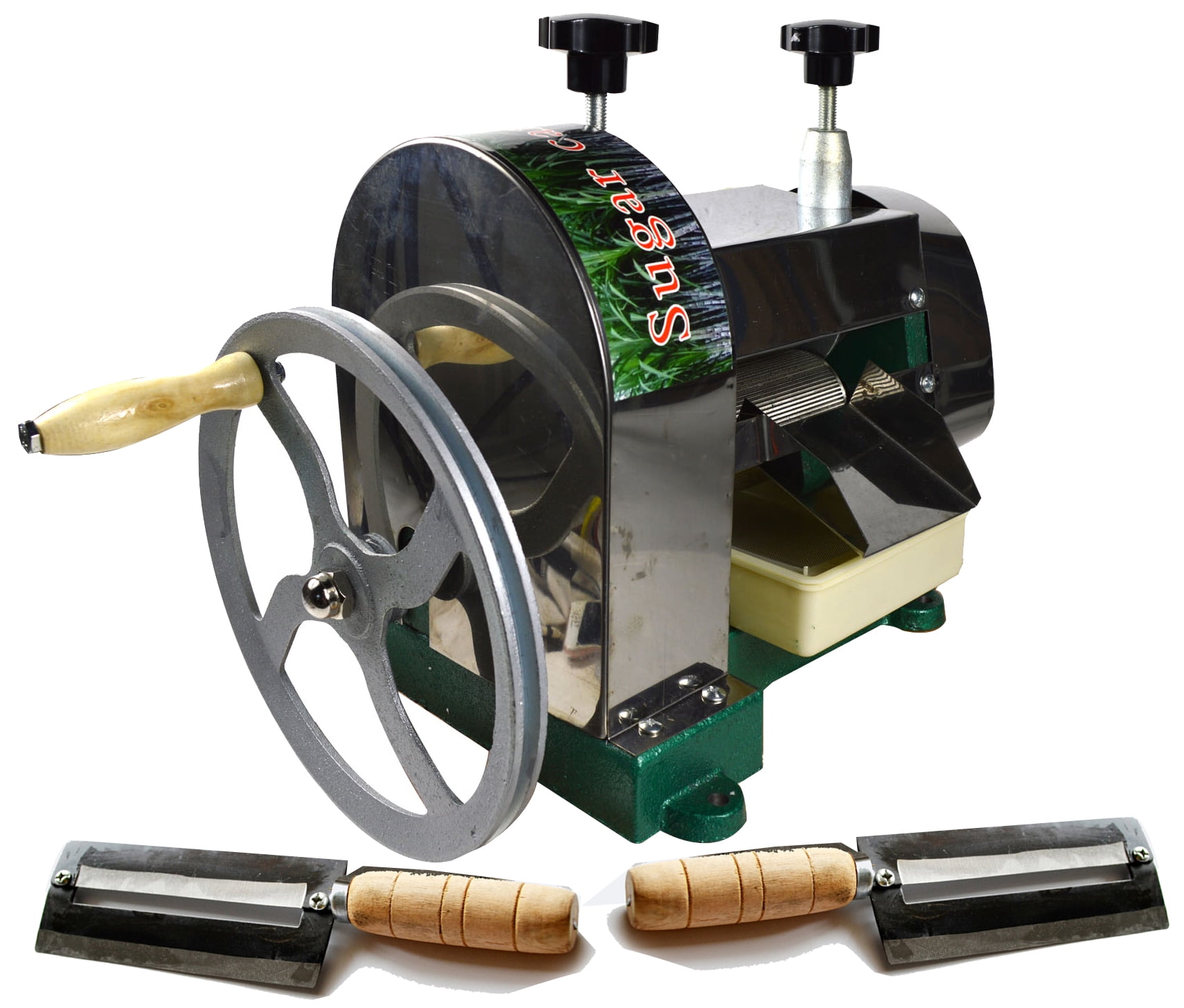 PreAsion Sugar Cane Pess Juicer Machine Manual Sugarcane Juice Extractor with Stainless Steel Shell and 2 Knives