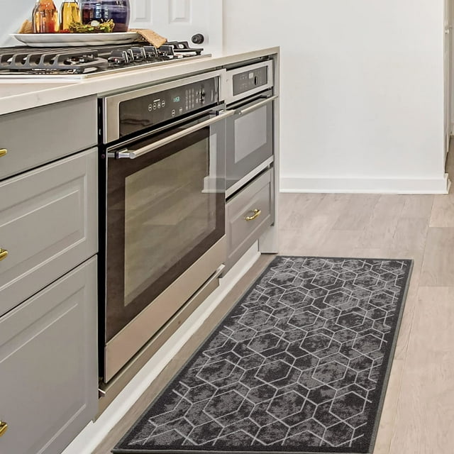 BY COCOON 2'x5' Runner Rug| Kitchen Rug Washable Rug Hallway Runner Runners Rugs for Hallway Non Slip (60 cm x 150 cm Grey Rug)
