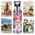 thumbnail image 7 of Yayeee 20oz Insulated Water Bottle Double Wall Stainless Steel with Flip Straw Lid, Black Colorful Circles, 7 of 7
