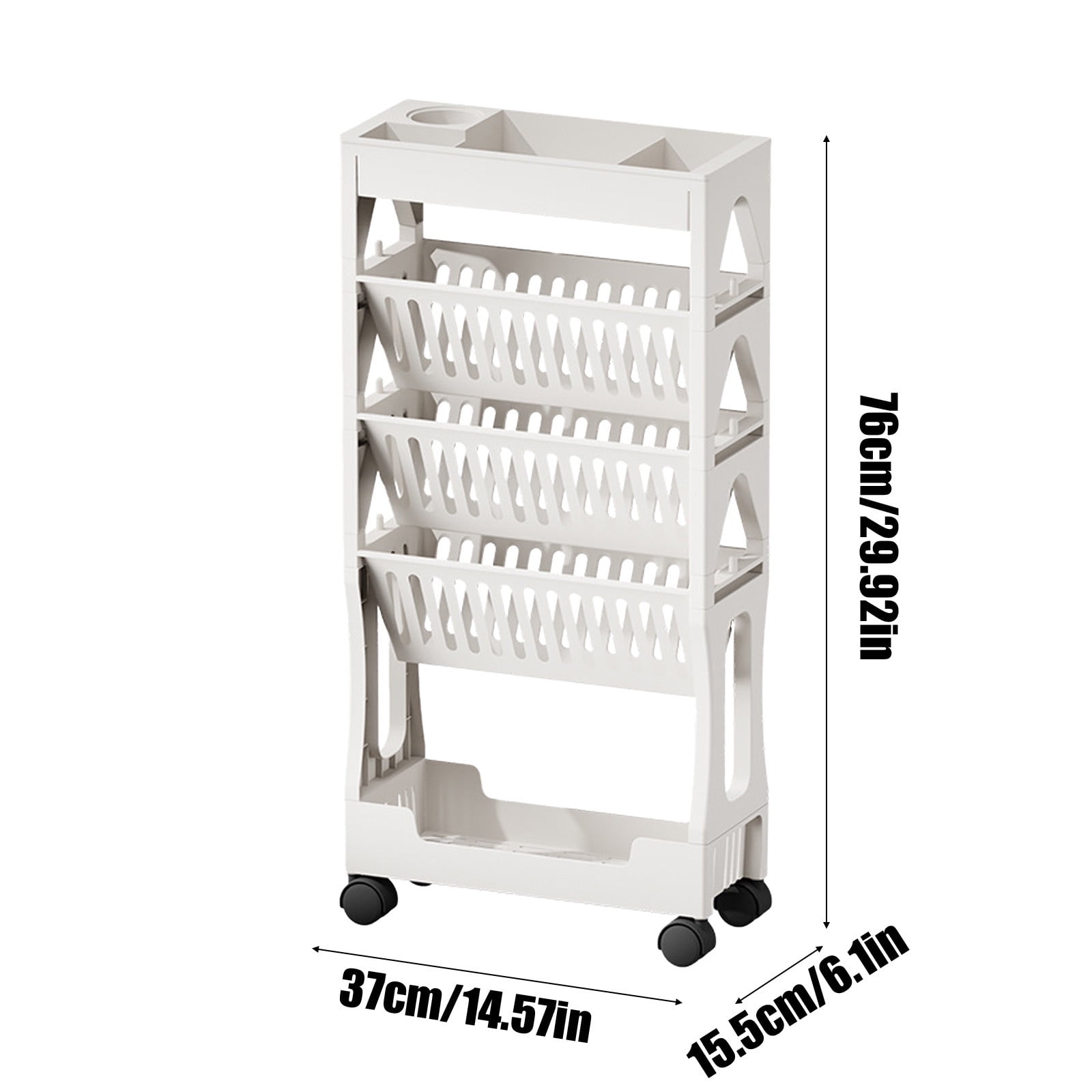 Kdkad Multi-Layer Rolling Storage Cart - Movable Classroom & Desk Organizer for Notebooks, Stationery Supplies | Sturdy Notebook Trolley with Locking Wheels, Space-Saving & Office Storage