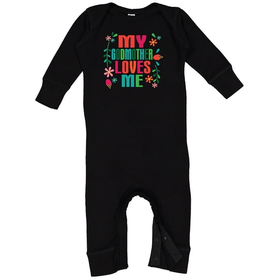 Inktastic My Godmother Loves Me Girls Baby Romper Coveralls