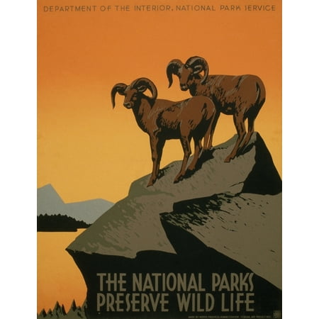 National Park Poster C1937. Nposter By The National Park Service Promoting Tourism To National Parks C1937. Print by