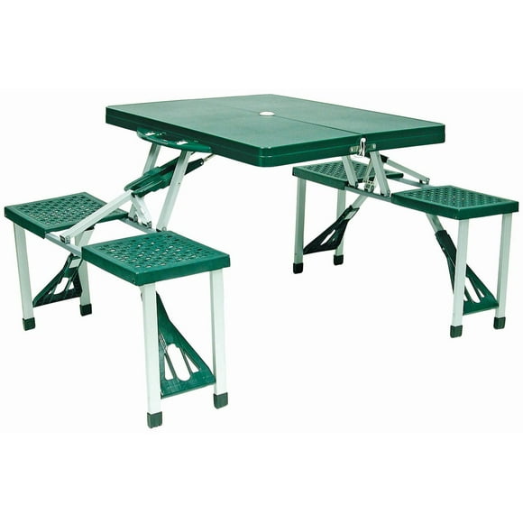 World Famous Green Folding Portable Picnic Table Set - 4 Person - Great for Kids