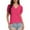 Hotpink, variant on Womens Dressy Casual Tops Swiss Dot Sheer Puff Short Lace Sleeve V Neck Shirts Blouse