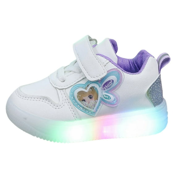 Otqutp Baby Girls Sandals Princess Shoes Cartoon LED Lights Small Medium Fashion Board Shoes Children Shoes for Kids 0 to 6 Years