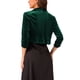 thumbnail image 3 of CHAQUETA DE VELVET DE MANGA 3/4 INSPIRADA CHIC PARA MUJER, BOLERO ABIERTO, TOP CORTO XL VERDE OSCURO, 3 of 5
