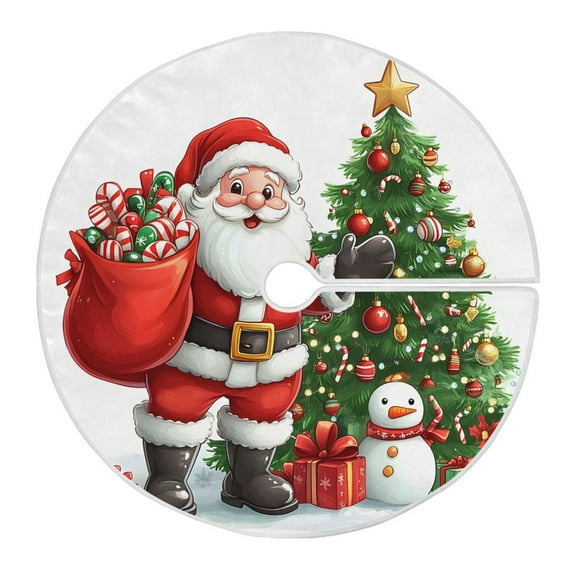 Ryvnso Christmas Tree Skirt Christmas Santa Claus2 Xmas Tree Skirts Ornament Home Decorations 35.4"