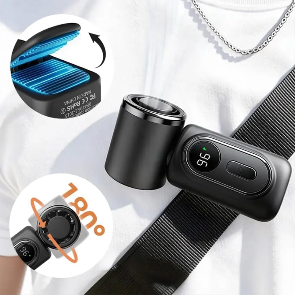 Mini Portable Handheld Clip Fan  3-in-1 Rechargeable 3000mAh Battery, Small Clip On Personal with Ice Cooling 5 Speeds 180° Adjustable Airflow for Stroller Travel Cars Outdoor Office