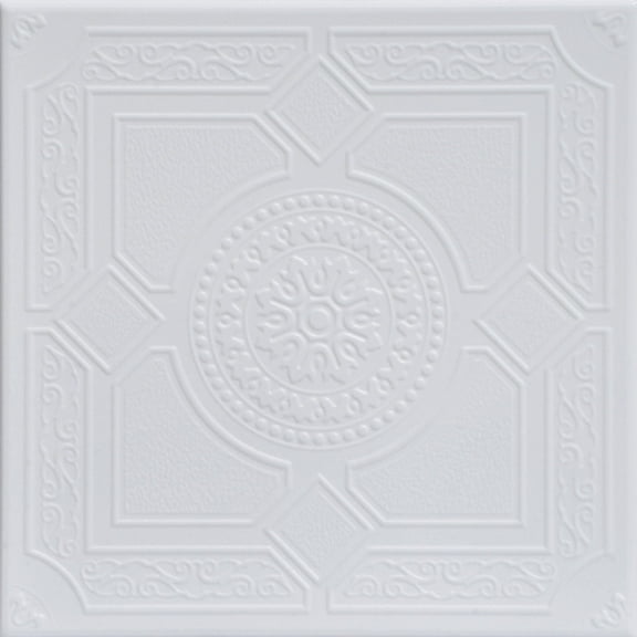 R30 - Kensington Gardens Foam Glue-up Ceiling Tile in Ultra Pure White - Satin (Behr) (129.6 Sq.ft / Pack) - 48 Pieces