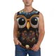 thumbnail image 1 of Balery Quirky Owl With Glasses Camisetas sin mangas para hombre, absorbe la humedad y protege contra el mal olor.-Large, 1 of 7
