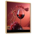 thumbnail image 2 of Designart "Mysterious Magenta Wine Glass" Flowers Floater Framed Canvas Wall Art, 2 of 5