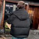 thumbnail image 4 of Parkas de manga larga para mujer, color liso, estilo corto, holgadas y gruesas, con capucha, bolsillo y cremallera, chaqueta de manga larga, parte superior de poliéster para mujer, 4 of 4