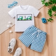 thumbnail image 2 of Karoyedx Boys Outfit Sets Toddler Baby Boy Summer Clothes Short Sleeve T-Shirt Shorts Set Cute Baby Boy Clothes White Size,6-12 Months, 2 of 7