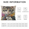thumbnail image 5 of Qinduosi Throw Pillow Decoractive Cushion Covers of Line Cute Cat Pillow Case for Sofa Bed Couch  White, 5 of 5