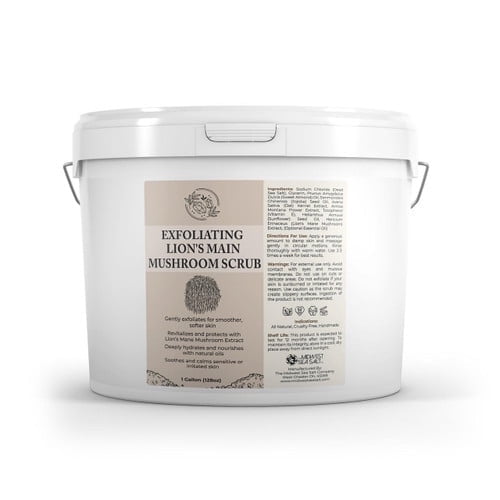 Exfoliating Lions Main Mushroom Scrub - Unscented (No Essential Oil) 128oz