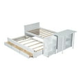 thumbnail image 5 of Euroco Wood Twin Size Platform Bed with Trundle and Drawers, Multifunctional Desk and Shelves, White, 5 of 10