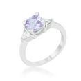 thumbnail image 1 of Bague Classique pour Femmes Shonda 1.8 CT Zircon Cubique Rhodium Coussin, Lavande - Taille 5, 1 of 1