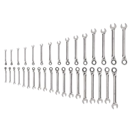 TEKTON Reversible 12-Point Ratcheting Combination Wrench Set, 34-Piece (1/4-1 in., 6-24 mm) | WRC94005