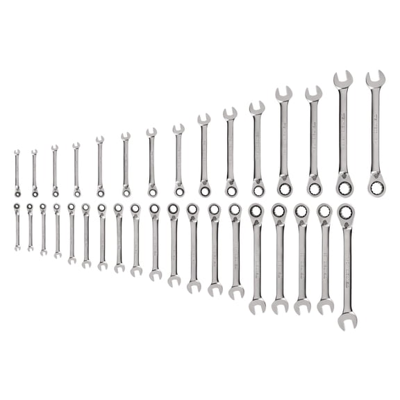 TEKTON Reversible 12-Point Ratcheting Combination Wrench Set, 34-Piece (1/4-1 in., 6-24 mm) | WRC94005